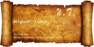 Wigner Timur névjegykártya